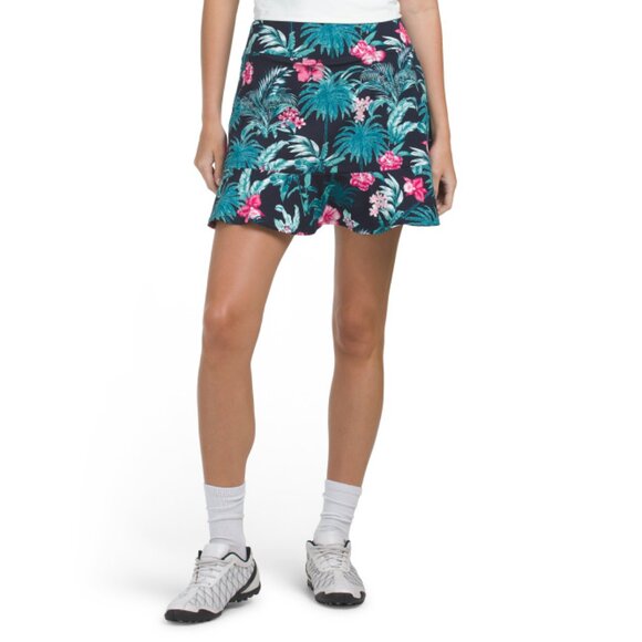 TOMMY BAHAMA Vintage Palms Upf 50 Ruffle Hem Skort